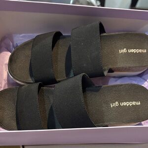 Madden Girl Black Slide Sandals